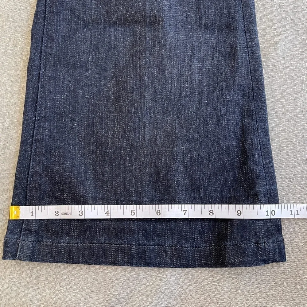 Anthropologie Pilcro Stet Flare Stretch Dark Wash Denim Jeans Women 28 x 32 Long